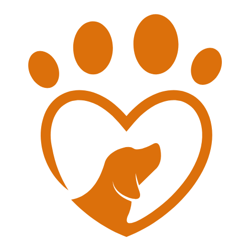 a logo with a dog and paw print